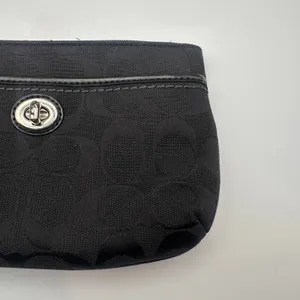 Coach Black Canvas Park Signature Medium Wristlet Zip Wallet Turnlock Pouch thumbnail 5