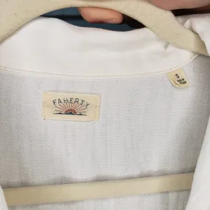 Faherty Sail Away Linen Denim Top Egret White Size S thumbnail 4