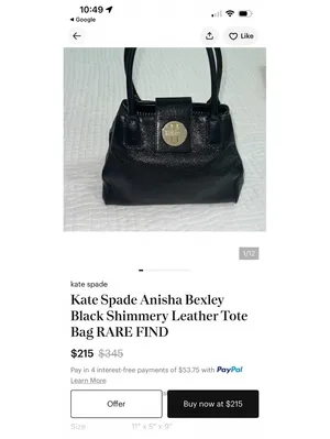 Kate Spade Black Pebbled Leather Tote Bag Purse thumbnail 4