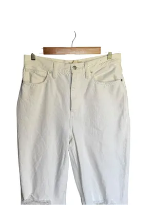 Madewell - Baggy Straight Jeans High Rise White 100% Cotton Sz 28 Tall thumbnail 4