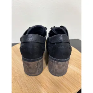 B52 by Bullboxer Booties‎ Women 9 Black Lace Up Lug Sole Block Heel Boots thumbnail 7