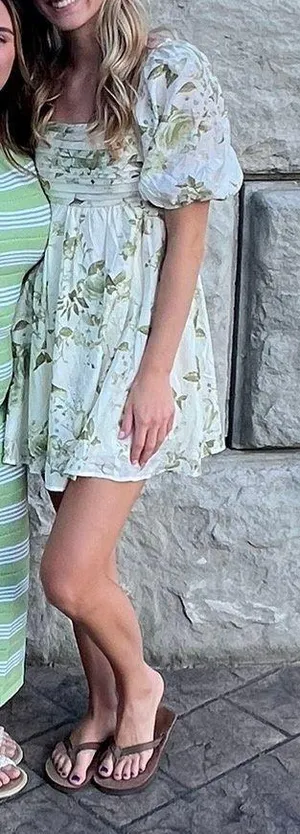 Green And White Floral Dress thumbnail 2