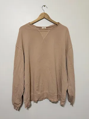 Free People Oversized Crewneck Sweatshirt Size Large Distressed Boho Pullover thumbnail 2