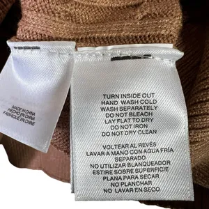 NWT Anne Klein Cable Knit V-Neck Sweater Cognac Brown Classic Preppy Size XL thumbnail 7