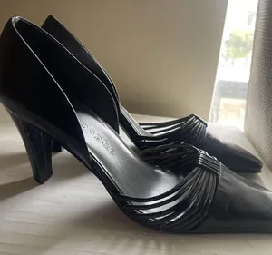 Apostrophe vintage leather upper pointed - toe pumps heels 7 U.S black thumbnail 3