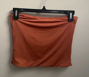 Women’s Rust Orange Stretch Strapless Tube Top thumbnail 1