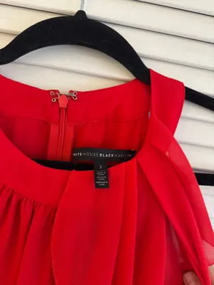White House Black Market Red Blouse thumbnail 3