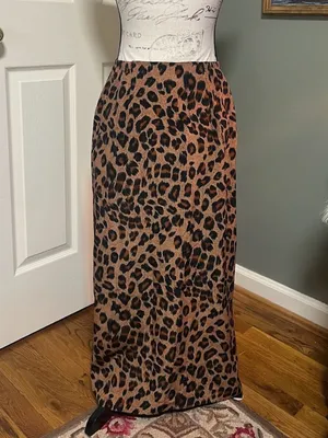 Vintage AGB Byer California SZ S Animal Print Wrap Maxi Skirt 90s Grunge Punk thumbnail 2