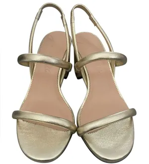 J.crew lucie slingback block-heel sandals in metallic leather Elegant size 5 1/2 thumbnail 1