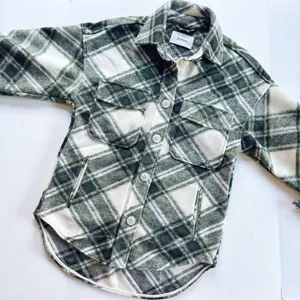 NEW Stradivarius Plaid Green Shacket Jacket Coat XS thumbnail 7