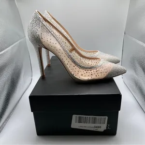 NWB badgley mischka size 8.5 heel Weslee Crystal Embellished Evening Shoe bling thumbnail 4