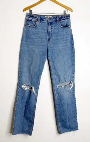 Abercrombie & Fitch 90s Straight Jeans Size 30/10 Long Ultra High Rise thumbnail 1
