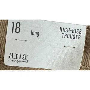 A.n.a Women's Pants Pleated Chino Long Trouser Wide Leg Hi-Rise‎ Tan Sz. 18 NWT thumbnail 6