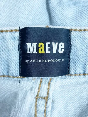 Maeve Anthropologie Jeans Sz 29 Light Wash High Rise Wide Leg Crop Stretch Denim thumbnail 7