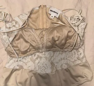 REVOLVE x Superdown Stasia Lace Bodysuit in White & Nude thumbnail 5