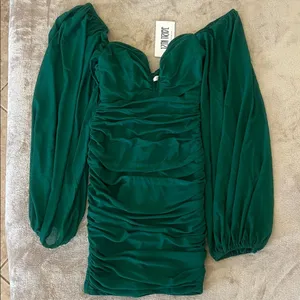 12th tribe GREEN MESH MINI DRESS - wedding guest dress, party dress Size S thumbnail 3