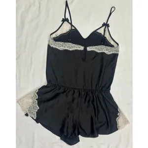 Kate Spade Dream a Little Dream Lace Romper Black Ivory Medium thumbnail 4