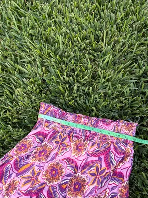 Angie Boho Floral High-Low Midi Skirt Medium Pink Purple Orange Festival thumbnail 5