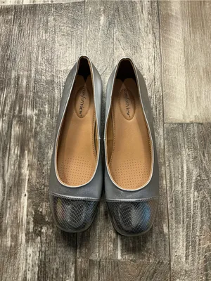Comfortview Silver Ballet Flat with Silver Metallic Toe Size 10 Wide thumbnail 5