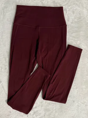 Lululemon High Rise Leggings Burgundy Maroon Yoga Pants Size 4 thumbnail 3