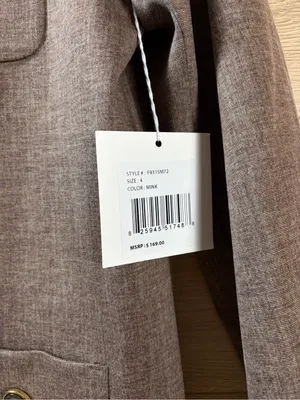Gustavo Arango Collarless Menswear Style Blazer Jacket Size 4 Brown thumbnail 9