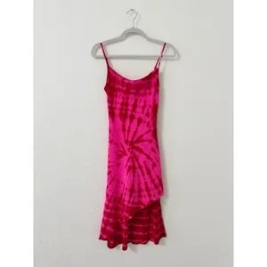 Amanda Uprichard Ansonia Tie Dye Asymmetrical Mini Dress Pink Orange Size Small thumbnail 2