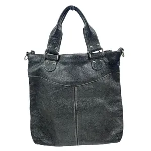 Renato Minelli Metallic Tote Bag Crossbody Bag Convertible Black thumbnail 4