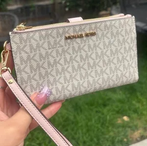 Michael Kors Pink & White Wristlet Wallet thumbnail 1