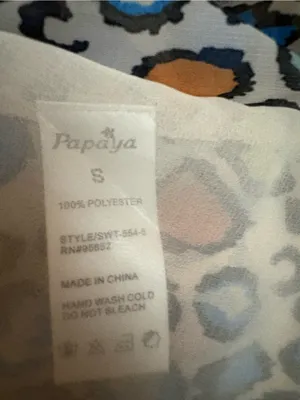 Papaya Multicolor Leopard Print Top- Blue, Orange, Yellow, Black thumbnail 2