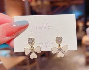 Elegant Flower Love Heart Dangle Drop Earrings for Women thumbnail 1