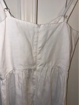 Reformation Velma $198 100% Linen Small White Button-Front Midi Dress Straps thumbnail 6