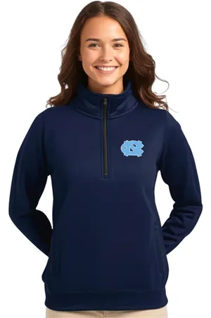 North Carolina Tar Heels Womnen's‎ Quarter-Zip Sweatshirt Blue Size Medium thumbnail 1