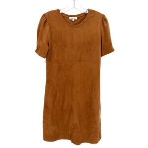 Another Love Demi Dress Womens S Brown Faux Suede Boho Minimalist Western Earthy thumbnail 4