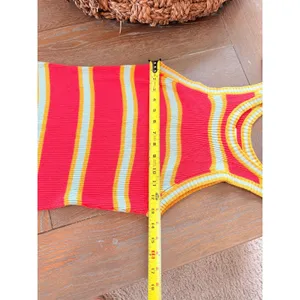 MOTHER The Chins Up Sleeveless Dress Women Red Mint Stripe XS thumbnail 7
