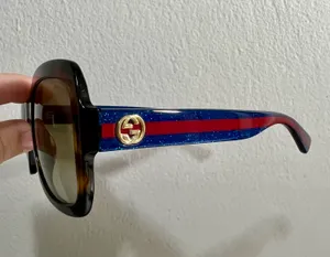 Gucci Sunglasses ❤️ Havana Glitter Blue and Red Brown Gradient thumbnail 2