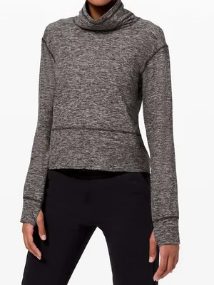 lululemon Ready to Rulu Fleece Pullover Heathered Black Size 6 thumbnail 2