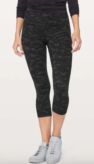 Lululemon Align Legging Cropped Black Gray Camo Size 6 thumbnail 1