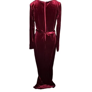 Windsor Dark Red Velvet Maxi Dress L Gothic Romance Formal Gown thumbnail 3