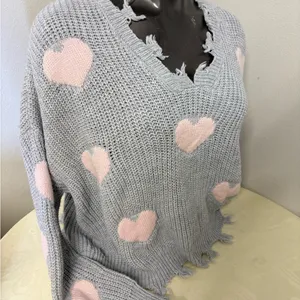 No Boundaries Juniors' Chewed Conversational Sweater thumbnail 9
