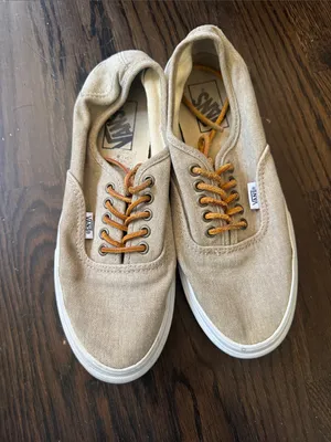 Vans Women's Canvas Sneakers in Tan with White Sole thumbnail 2