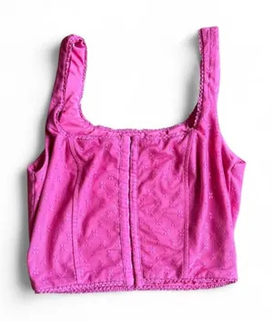 Princess Polly fuchsia lace crop tank top size 2 thumbnail 1