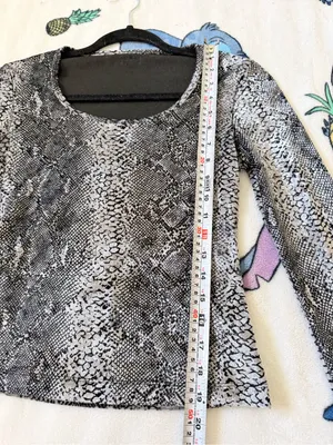 Guess Vintage 80s Snake Print Velvet Bell Sleeve Top Whimsigoth Goth Grunge Gray thumbnail 6