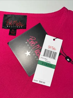 Bob Mackie Boutique NWT Size XL Fuchsia Pink Surplice V-Neckline Blouse Top thumbnail 4