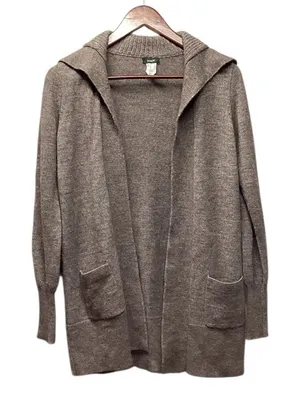J crew wool blend open front long cardigan Taupe Brown. Size Small. thumbnail 1