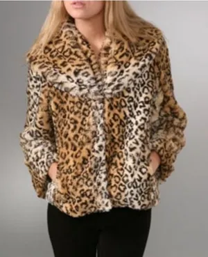 Alice + Olivia | Revolve Shawl Collar Faux Fur Leopard Print Jacket thumbnail 1