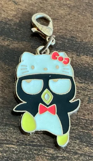 Rare Sanrio 2024 Hello Kitty 50th Anniversary Bad Badtz Maru Keychain Charm thumbnail 1