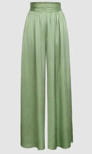 High Waisted Wide Leg Green Pants thumbnail 1