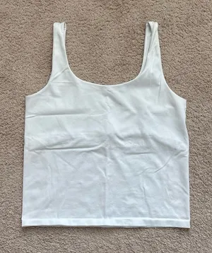 Avec Les Filles White Scoop Tank Top thumbnail 1