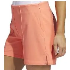 Adidas Pintuck Golf Shorts Womens Small Coral Pink NWT Stretch Pull On Pockets thumbnail 4