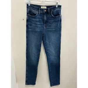 Madewell Stovepipe High Rise Straight‎ Leg Jeans Blue Denim 28T thumbnail 9